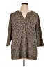 Carolina Belle Animal Print Brown 3/4 Sleeve Blouse Size 1X - photo 1
