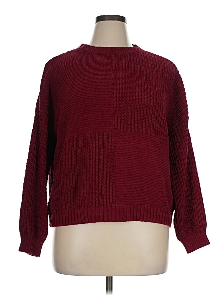 Pre-owned Maurices Pullover Sweater In Burgundy