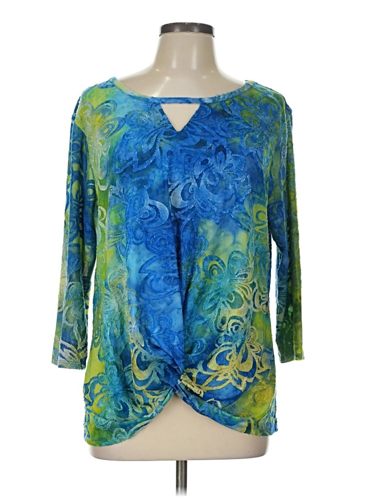 Pre-owned Ruby Rd. 3/4 Sleeve Blouse In Blue