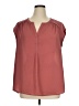 DR2 Burgundy Short Sleeve Blouse Size 1X - photo 1
