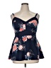 Torrid Floral Blue Sleeveless Top Size 1X Plus (1) - photo 1