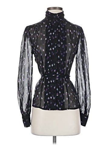 Bebe Long Sleeve Silk Top (view 1)