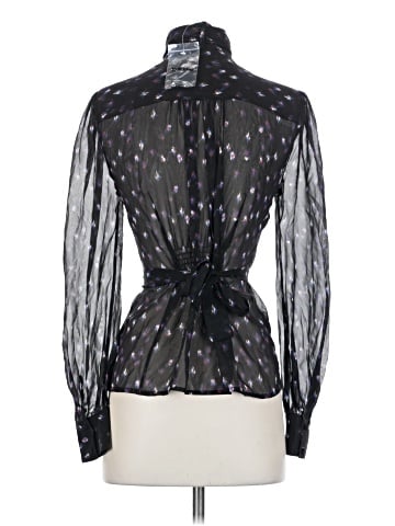 Bebe Long Sleeve Silk Top (view 2)