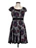 Yellow Star 100% Polyester Tweed Gray Casual Dress Size L - photo 1