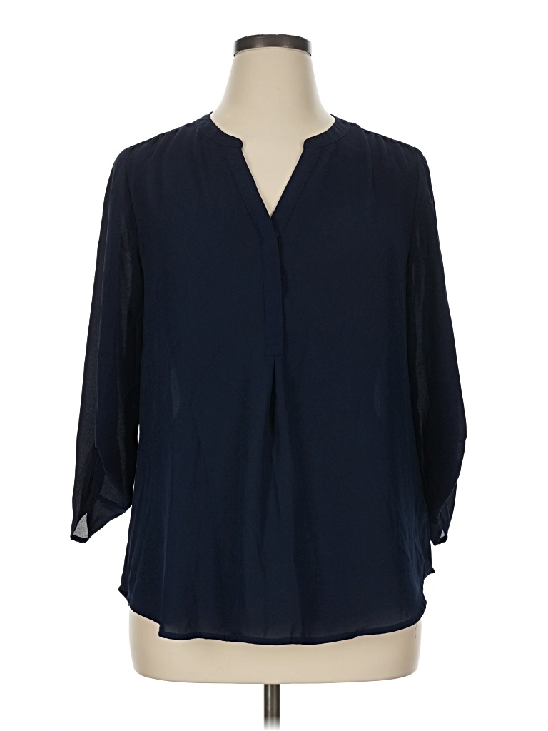 Pre-owned Maurices 3/4 Sleeve Blouse In Blue