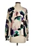 CAbi 100% Polyester Purple Ivory Long Sleeve Blouse Size XS - photo 1