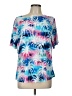 N Touch Tie-dye Blue Short Sleeve Blouse Size L - photo 1