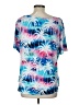 N Touch Tie-dye Blue Short Sleeve Blouse Size L - photo 2