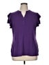 Unbranded Purple Short Sleeve Blouse Size XL - photo 1