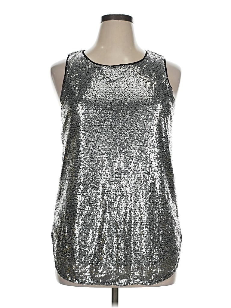 Pre-owned Zeagoo Sleeveless Top Silver Halter Neckline Tops