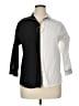 Assorted Brands Color Block Black 3/4 Sleeve Button-Down Shirt Size 1X - photo 1