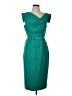 Black Halo Solid Green Teal Cocktail Dress Size 12 - photo 1