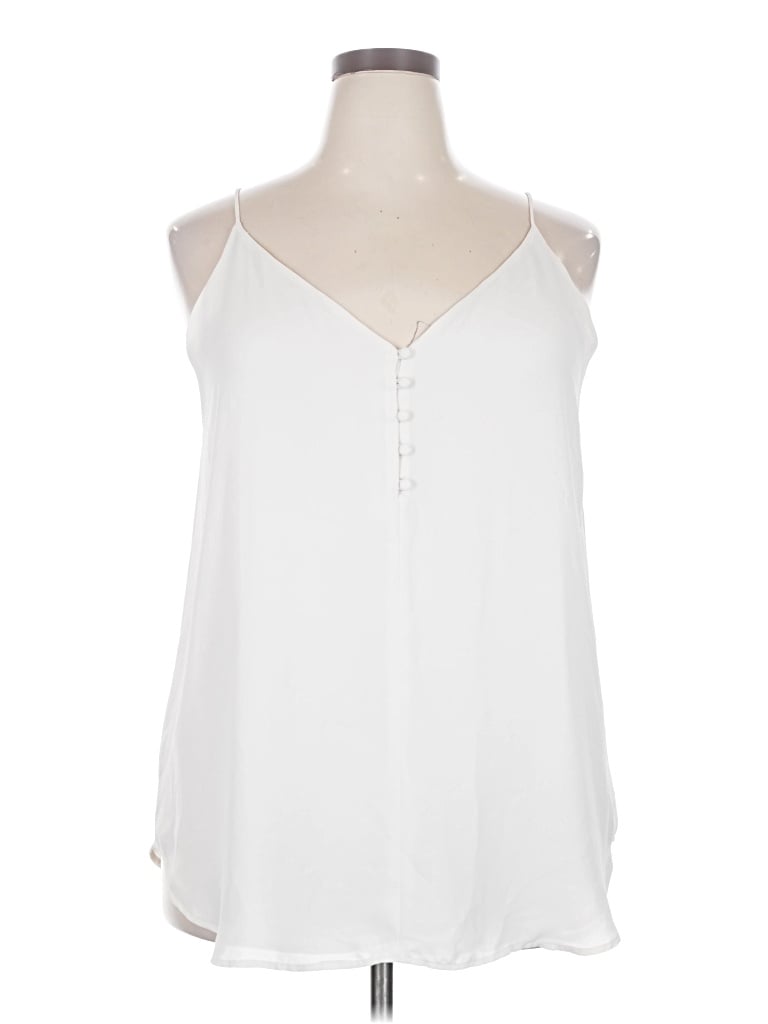 Pre-owned Ann Taylor Loft Sleeveless Blouse In White