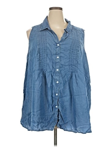 Terra & Sky Sleeveless Button-Down Shirt (view 1)