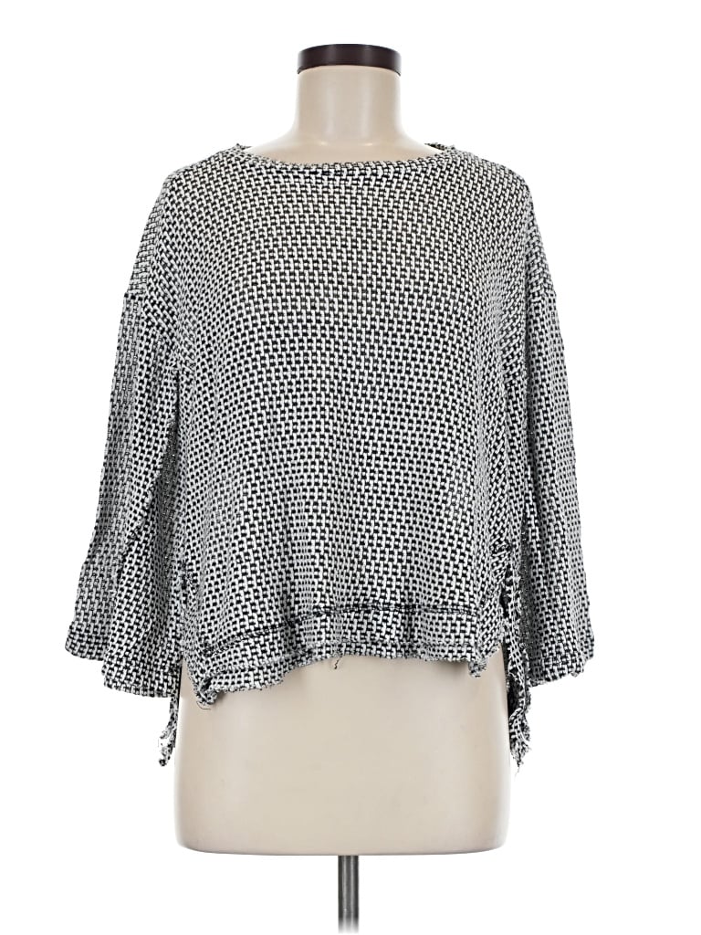 Pre-owned Umgee 3/4 Sleeve Blouse In Gray