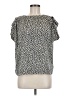 Who What Wear 100% Polyester Silver Short Sleeve Blouse Size M - photo 1
