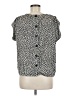 Who What Wear 100% Polyester Silver Short Sleeve Blouse Size M - photo 2