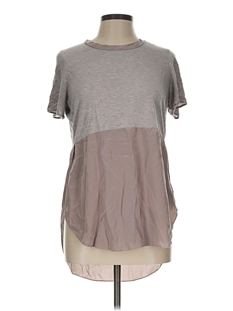Pre-owned Wilfred Short Sleeve Top Gray Mock Neckline Tops