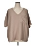 ee:some 100% Polyester Tan Short Sleeve Blouse Size XL - photo 1