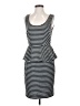 Ann Taylor Stripes Gray Casual Dress Size 4 - photo 1
