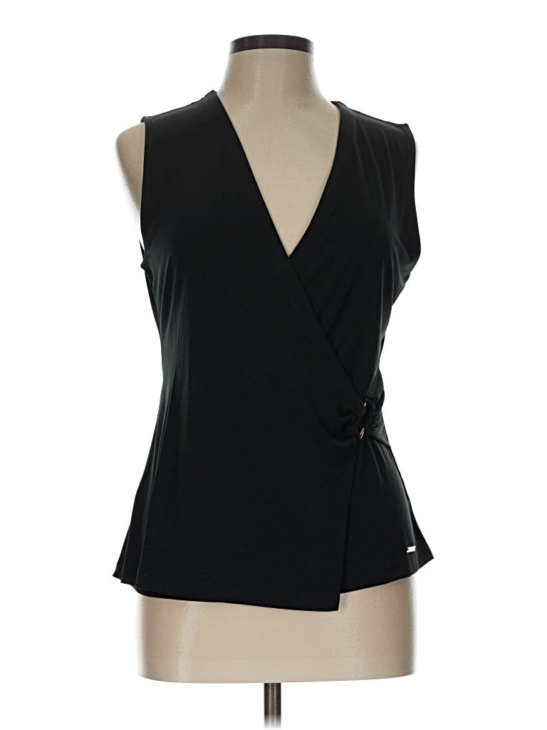 Pre-owned Tahari Sleeveless Blouse In Black