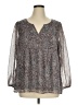 Lucky Brand Gray Long Sleeve Blouse Size XL - photo 1