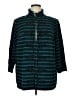MING WANG Stripes Teal Coat Size 1X - photo 1