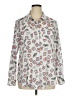 Karl Lagerfeld Paris 100% Polyester Print Silver Long Sleeve Blouse Size XL - photo 1