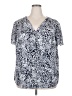 Hilary Radley 100% Polyester Blue Short Sleeve Blouse Size 2X - photo 1