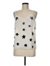 TWO by Vince Camuto 100% Polyester Stars Silver Sleeveless Top Size M - photo 1