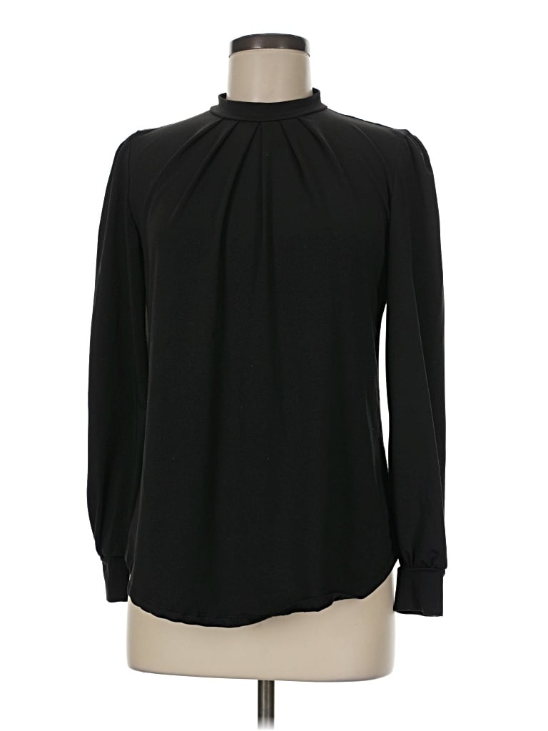 Pre-owned Miholl Long Sleeve Blouse In Black