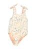 Assorted Brands Print Ivory Orange One Piece Swimsuit Size S (estimated, baby) - photo 1
