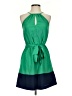 Express 100% Polyester Color Block Green Casual Dress Size S - photo 1