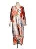Unbranded 100% Polyester Print Orange Casual Dress Size XS - photo 1