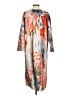 Unbranded 100% Polyester Print Orange Casual Dress Size XS - photo 2