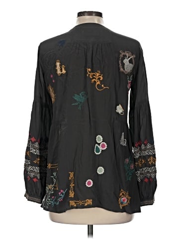 Johnny Was Long Sleeve Silk Top (view 2)