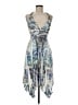 Paradise Paisley Silver Cocktail Dress Size M - photo 1
