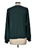 Lush 100% Polyester Solid Green Teal Long Sleeve Blouse Size M - photo 2
