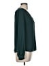 Lush 100% Polyester Solid Green Teal Long Sleeve Blouse Size M - photo 4