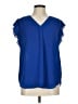 Chaus Blue Short Sleeve Blouse Size M - photo 1