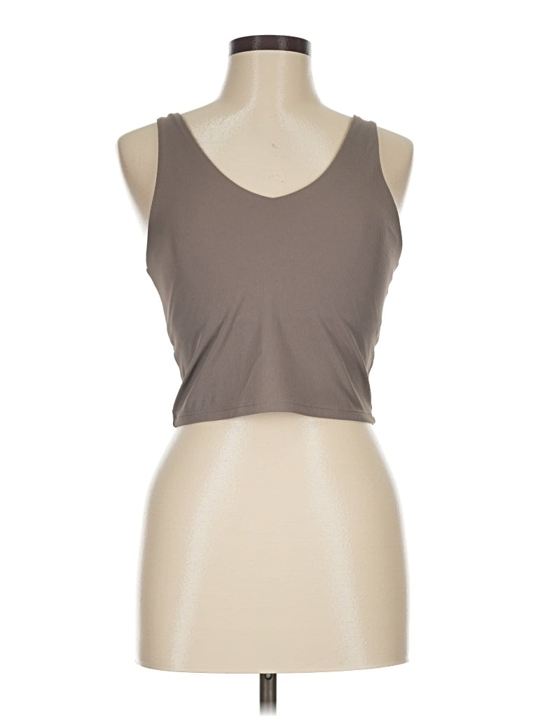 Pre-owned All In Motion Tank Top Brown Strapless Neckline Tops