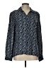 Gianni Paisley Blue Long Sleeve Blouse Size 12 - photo 1