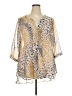 Lane Bryant 100% Polyester Animal Print Gold 3/4 Sleeve Blouse Size 18 - 20 Plus - photo 1