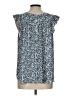 Ann Taylor LOFT 100% Polyester Blue Sleeveless Blouse Size L - photo 2