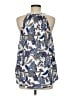 Ann Taylor LOFT 100% Polyester Blue Sleeveless Blouse Size M - photo 2