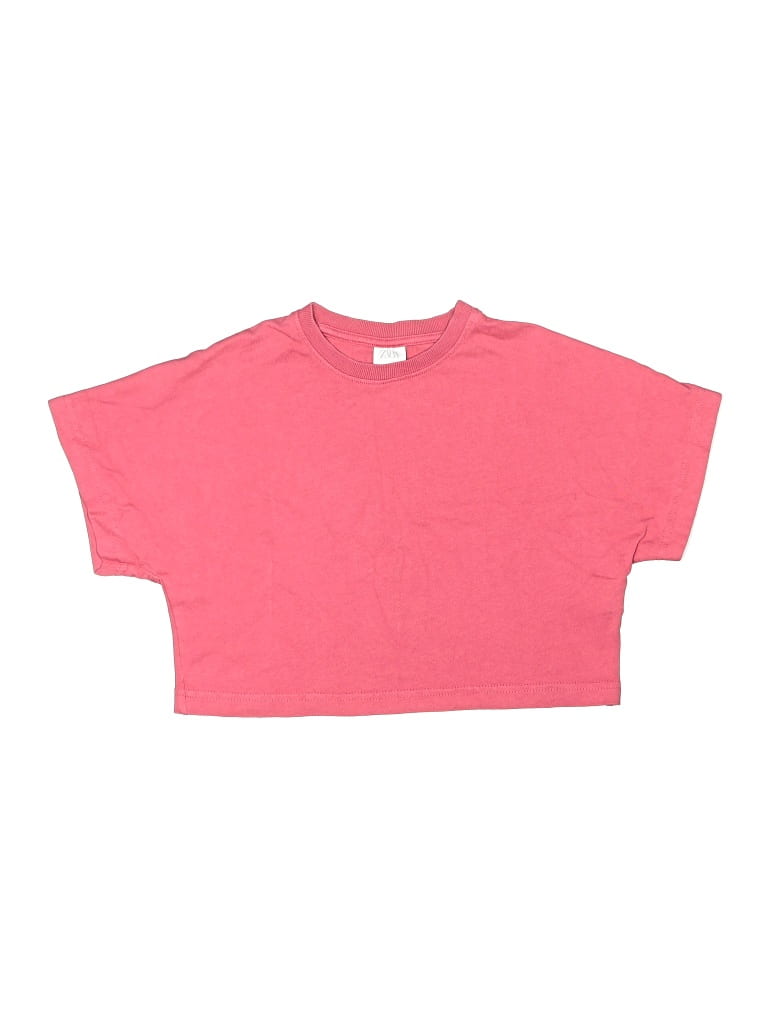 Pre-owned Zara Kids' Short Sleeve T-shirt In Pink