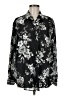 Johnny Was 100% Silk Floral Black Long Sleeve Silk Top Size M - photo 1