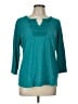 L.L.Bean 100% Cotton Teal 3/4 Sleeve Top Size L - photo 1