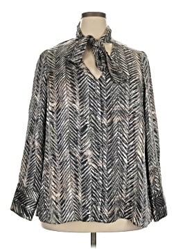 Lafayette 148 New York Long Sleeve Silk Top (view 1)