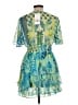 Zara Tropical Aztec Or Tribal Print Damask Floral Paisley Multi Color Green Cocktail Dress Size L - photo 2